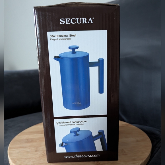 Secura French Press Stainless Steel Blue Coffee Maker - Picture 8 of 10